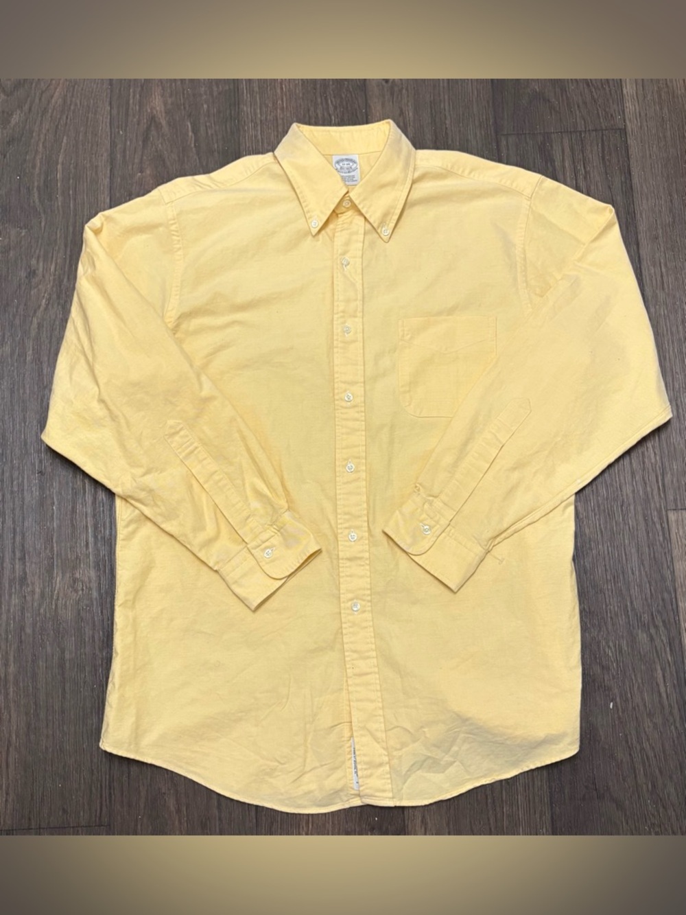 Brooks Brothers Yellow Button Down Shirt Men’s 17-34 Supima Cotton